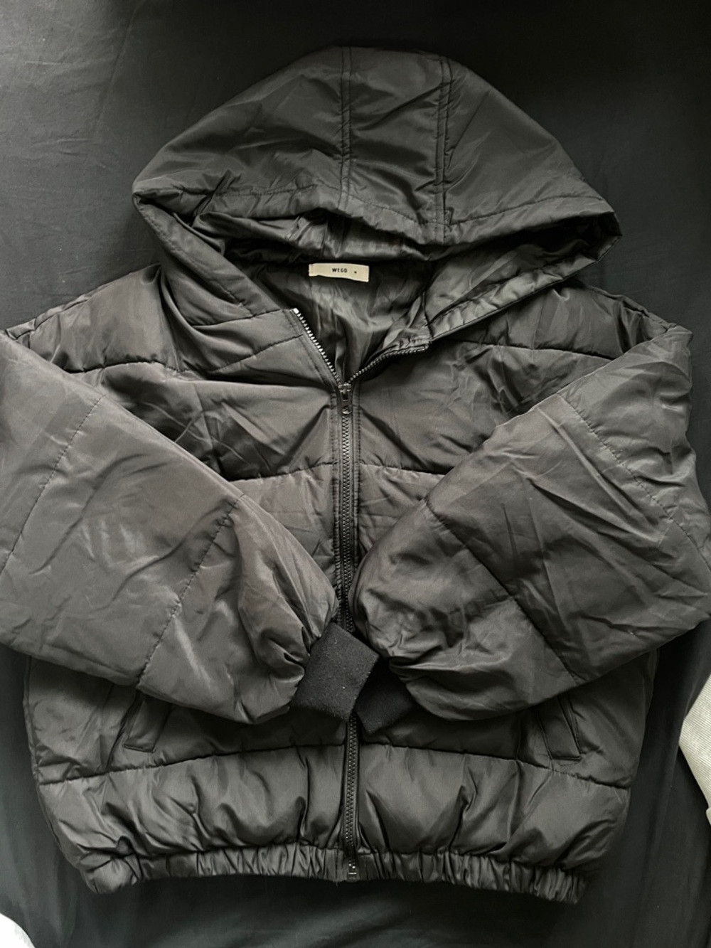 WEGO Black Hooded Puffer Jacket